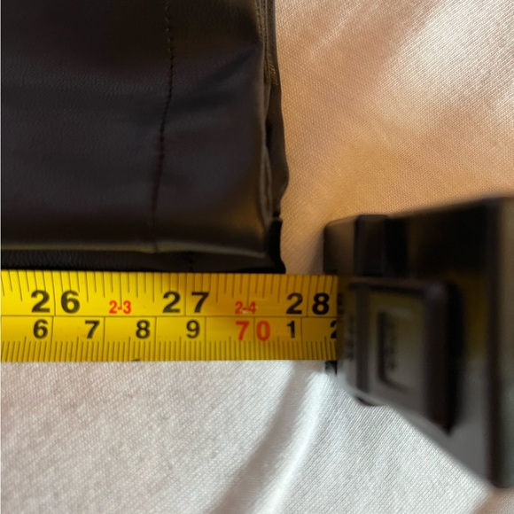 High Waist Faux Leather Straight Leg Pants with Pockets - Picture 6 of 7